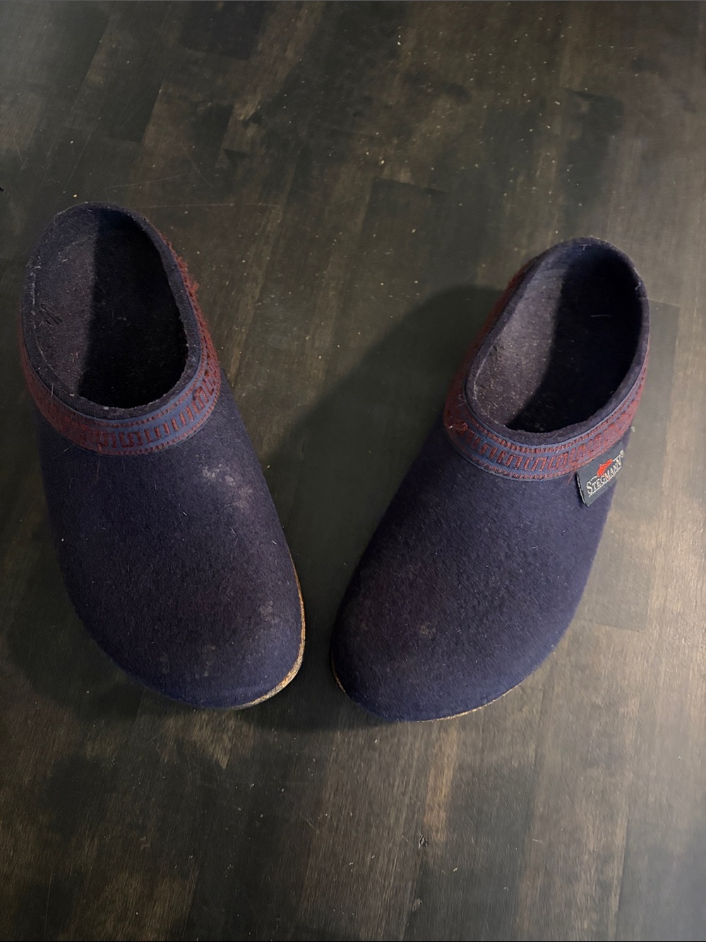 Stegmann German Navy Felt Wool Clogs Birks Sole with Cork Aprox Mens 4 Women’s 6